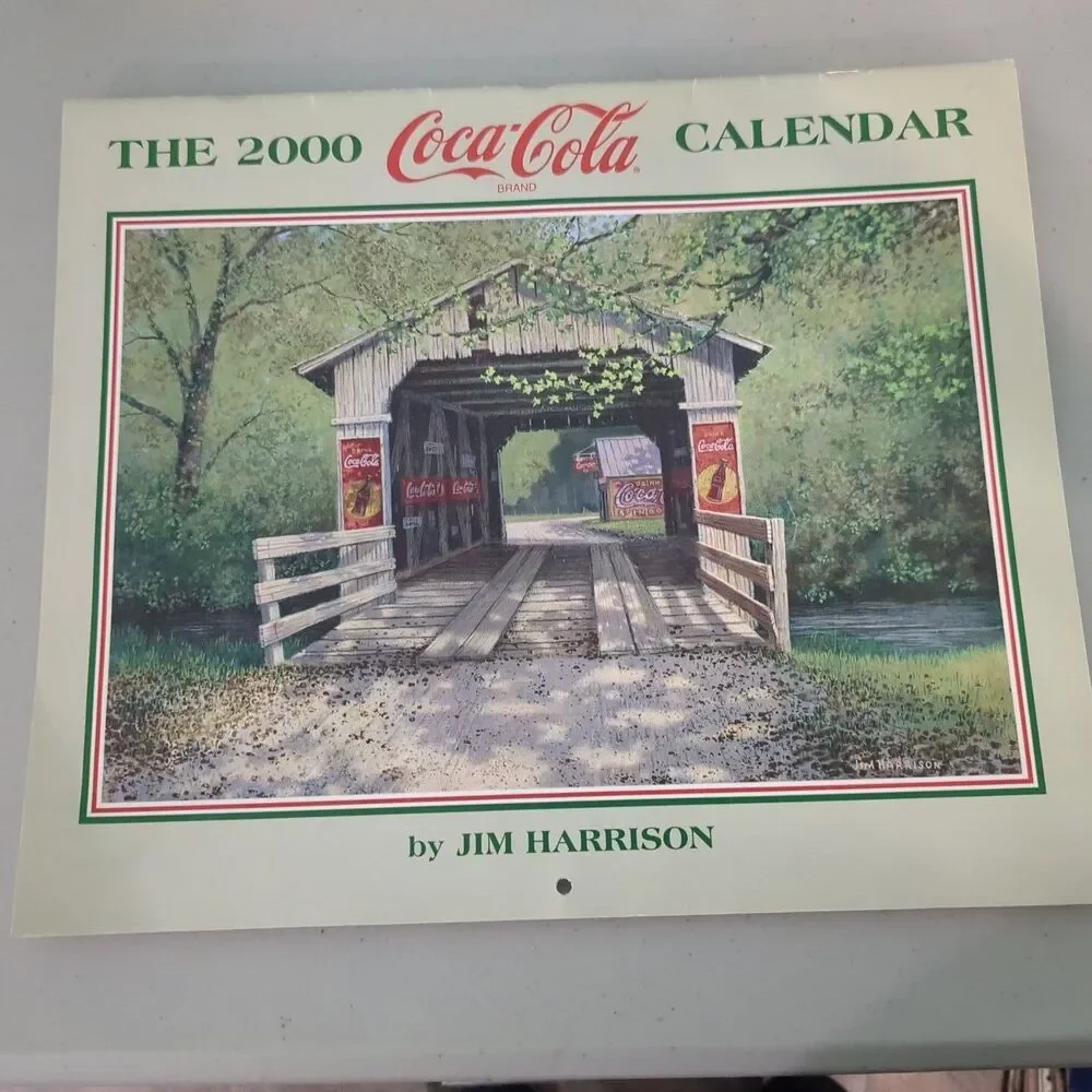 2000 Coca Cola Coke Wall Calendar Barns Bridges Country Stores, Jim Harrison Art